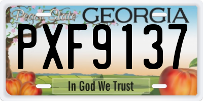 GA license plate PXF9137