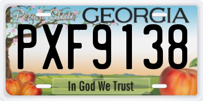 GA license plate PXF9138