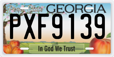 GA license plate PXF9139