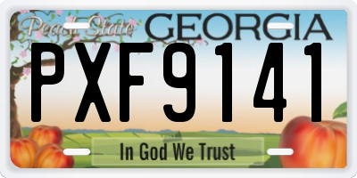 GA license plate PXF9141