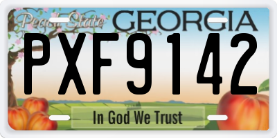 GA license plate PXF9142