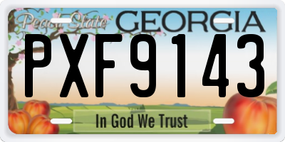 GA license plate PXF9143