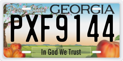 GA license plate PXF9144