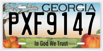 GA license plate PXF9147