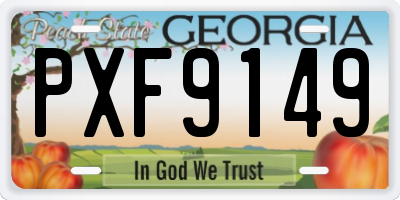 GA license plate PXF9149