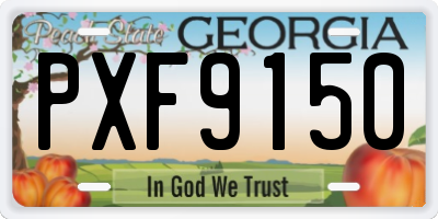 GA license plate PXF9150