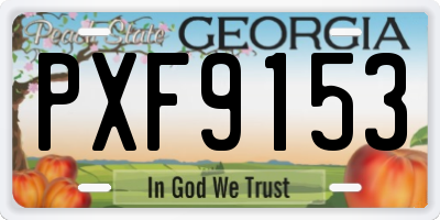 GA license plate PXF9153