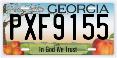 GA license plate PXF9155