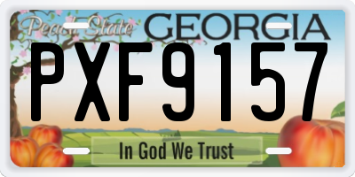 GA license plate PXF9157