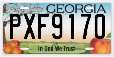 GA license plate PXF9170