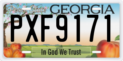GA license plate PXF9171