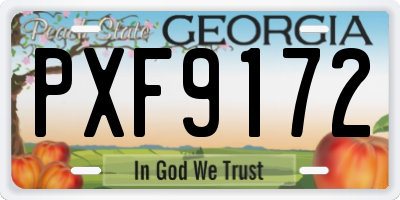 GA license plate PXF9172