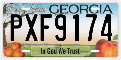 GA license plate PXF9174