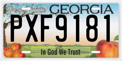 GA license plate PXF9181