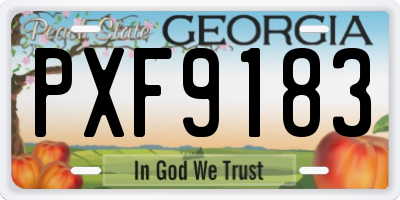 GA license plate PXF9183