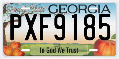 GA license plate PXF9185