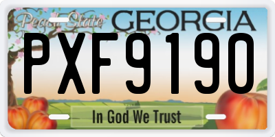 GA license plate PXF9190