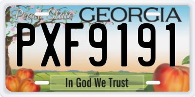 GA license plate PXF9191