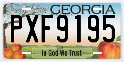 GA license plate PXF9195