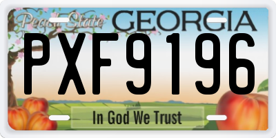 GA license plate PXF9196