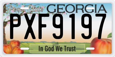 GA license plate PXF9197