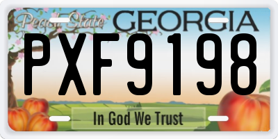 GA license plate PXF9198