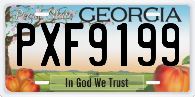 GA license plate PXF9199