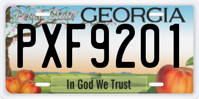 GA license plate PXF9201