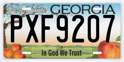GA license plate PXF9207
