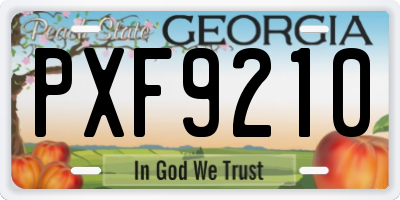 GA license plate PXF9210