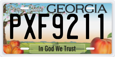 GA license plate PXF9211