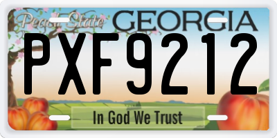 GA license plate PXF9212