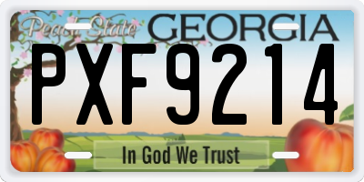 GA license plate PXF9214