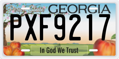 GA license plate PXF9217