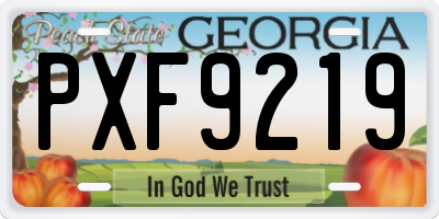 GA license plate PXF9219