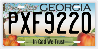 GA license plate PXF9220
