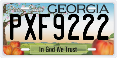 GA license plate PXF9222