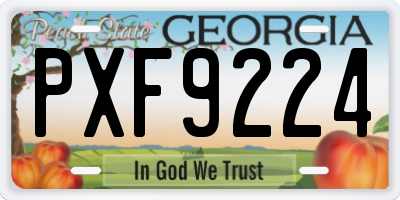 GA license plate PXF9224