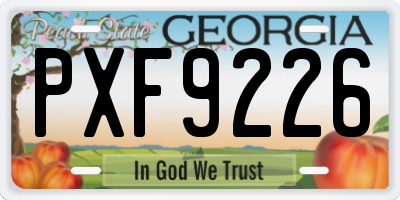 GA license plate PXF9226