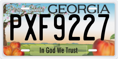 GA license plate PXF9227