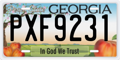 GA license plate PXF9231