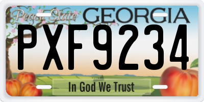 GA license plate PXF9234