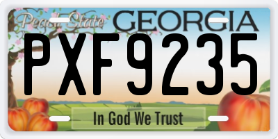 GA license plate PXF9235