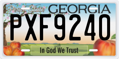 GA license plate PXF9240
