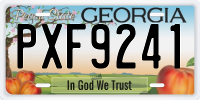 GA license plate PXF9241