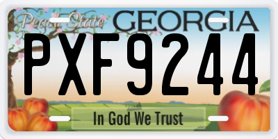 GA license plate PXF9244