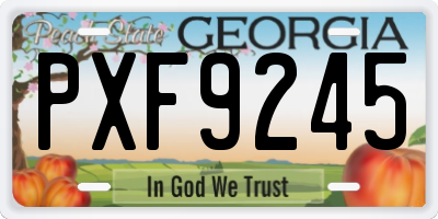 GA license plate PXF9245
