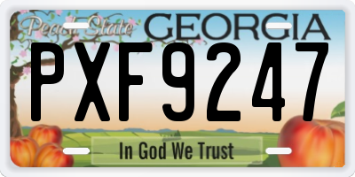 GA license plate PXF9247