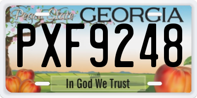 GA license plate PXF9248