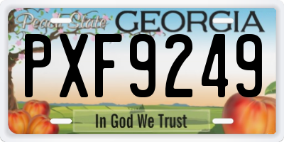GA license plate PXF9249